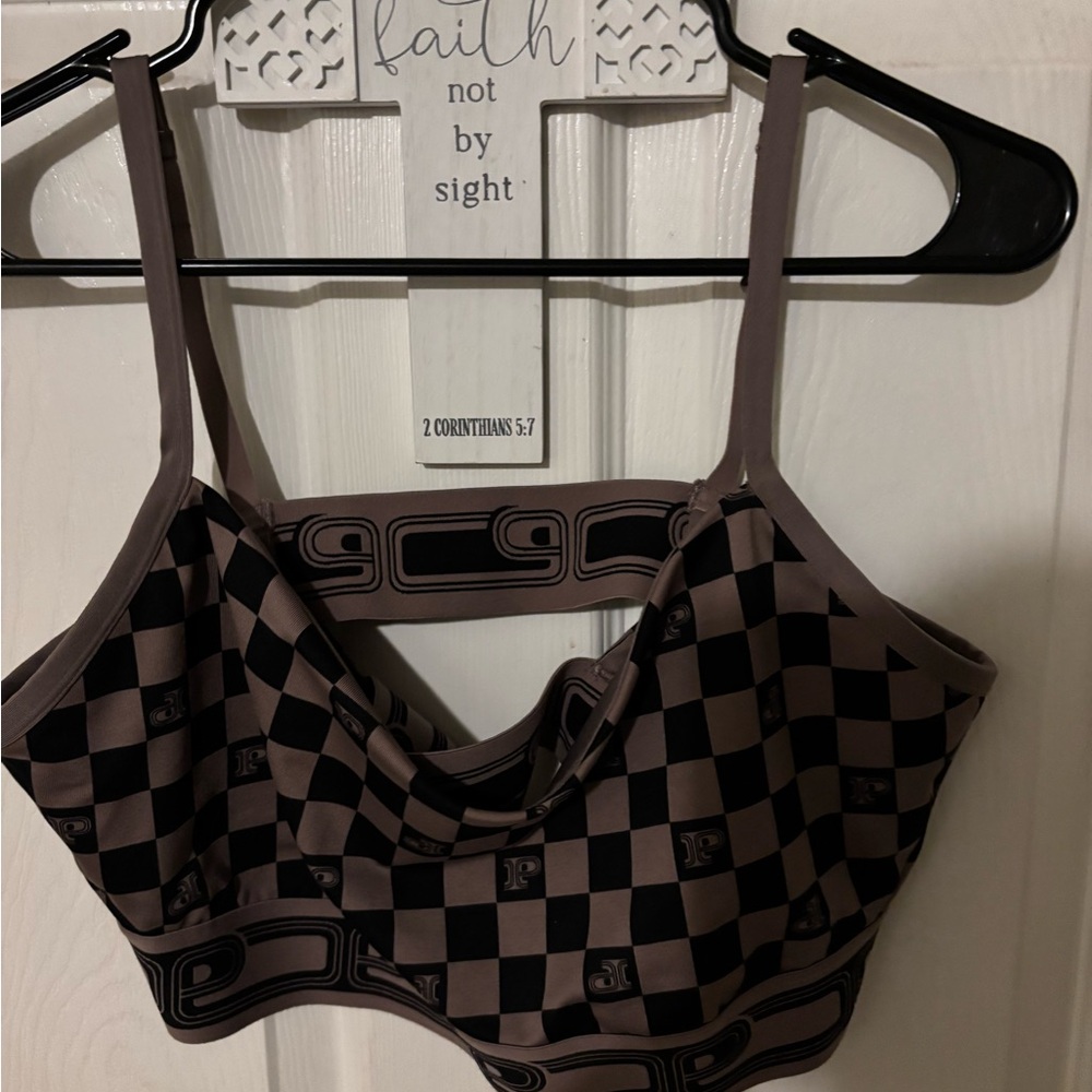 Checkered sports bra